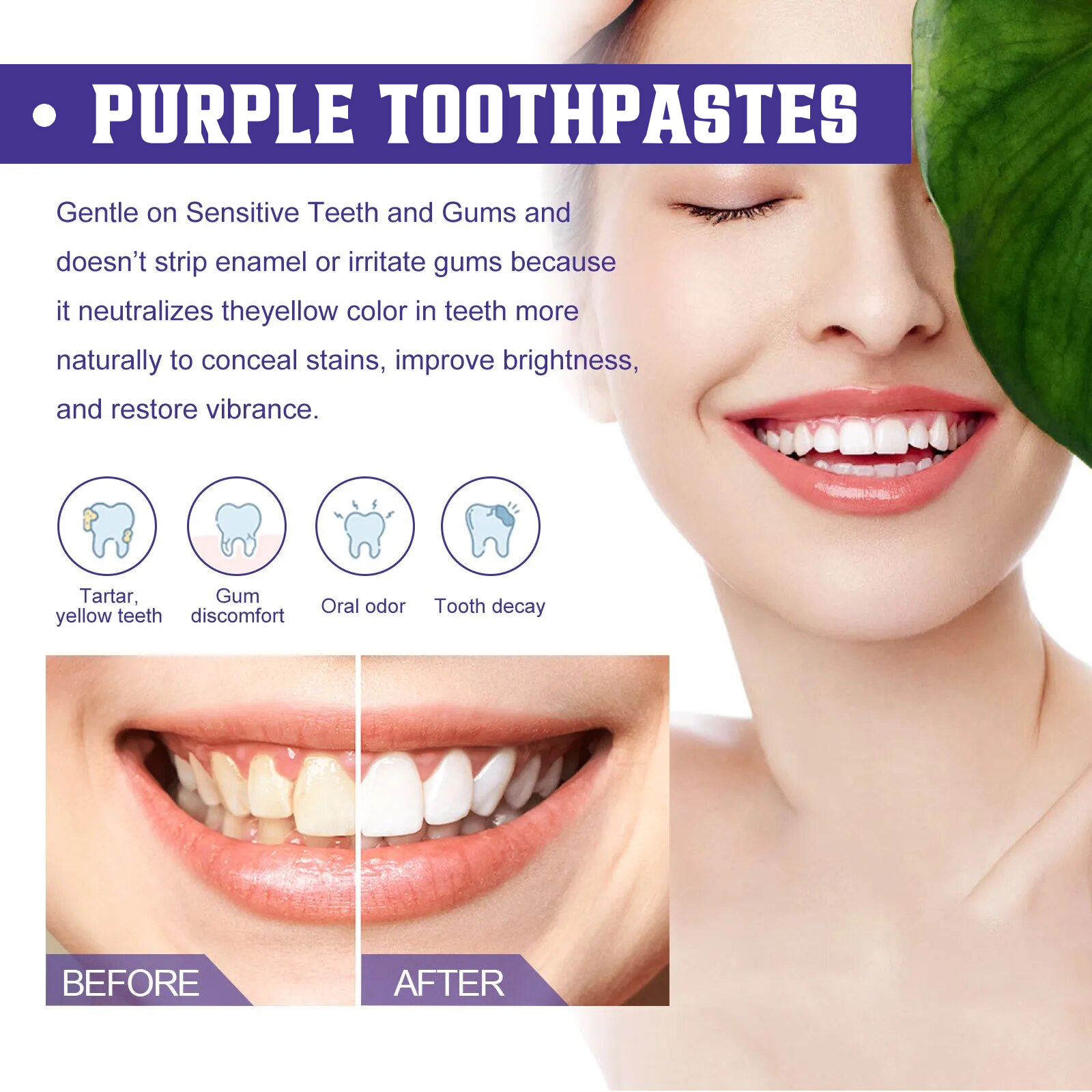 Sensitive-teeth care and brightening comparison panel