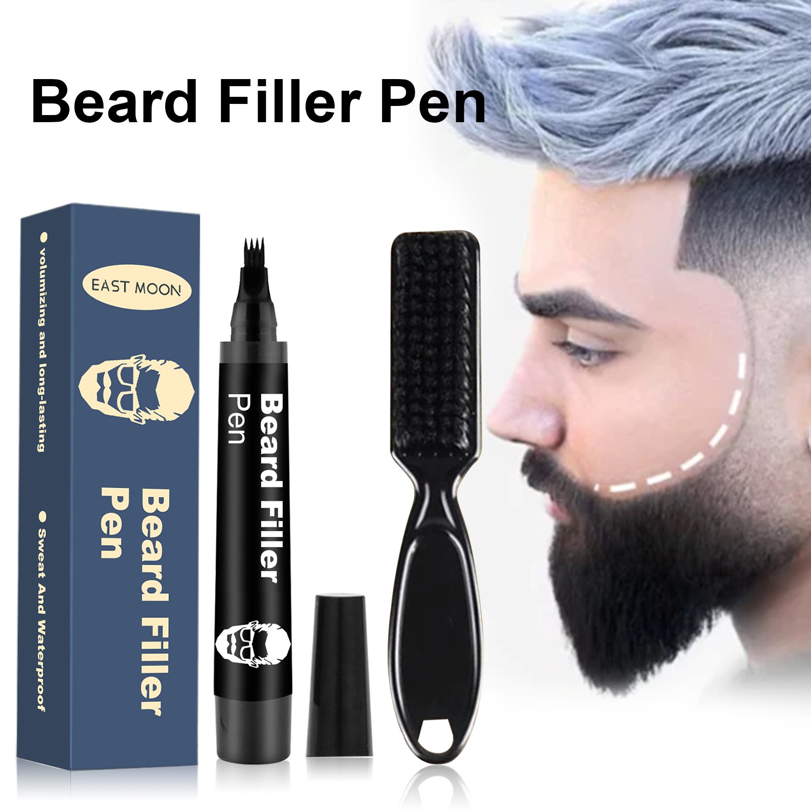 Bearded man showing a fuller-looking defined beard contour