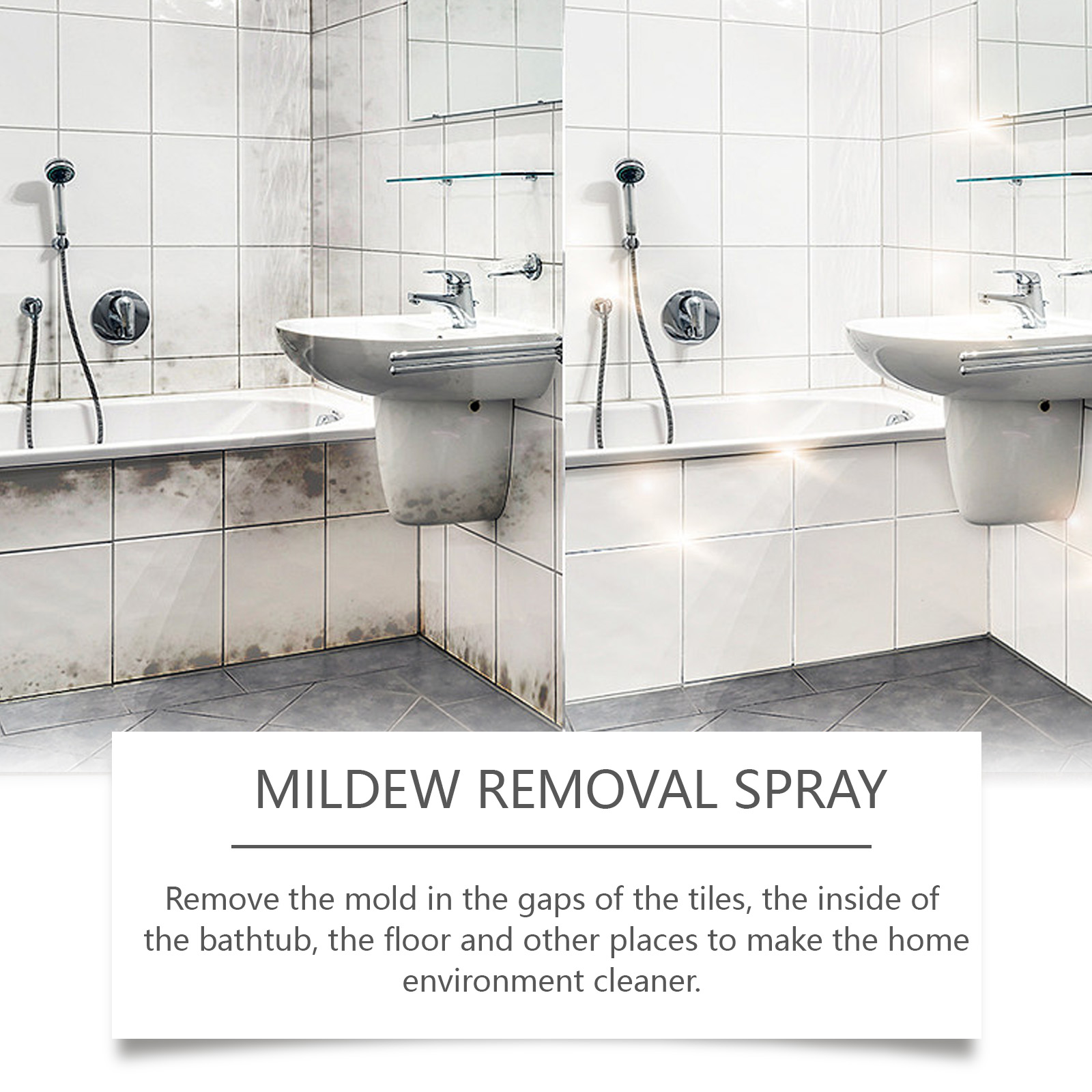 Bathroom tile mildew removal before and after result