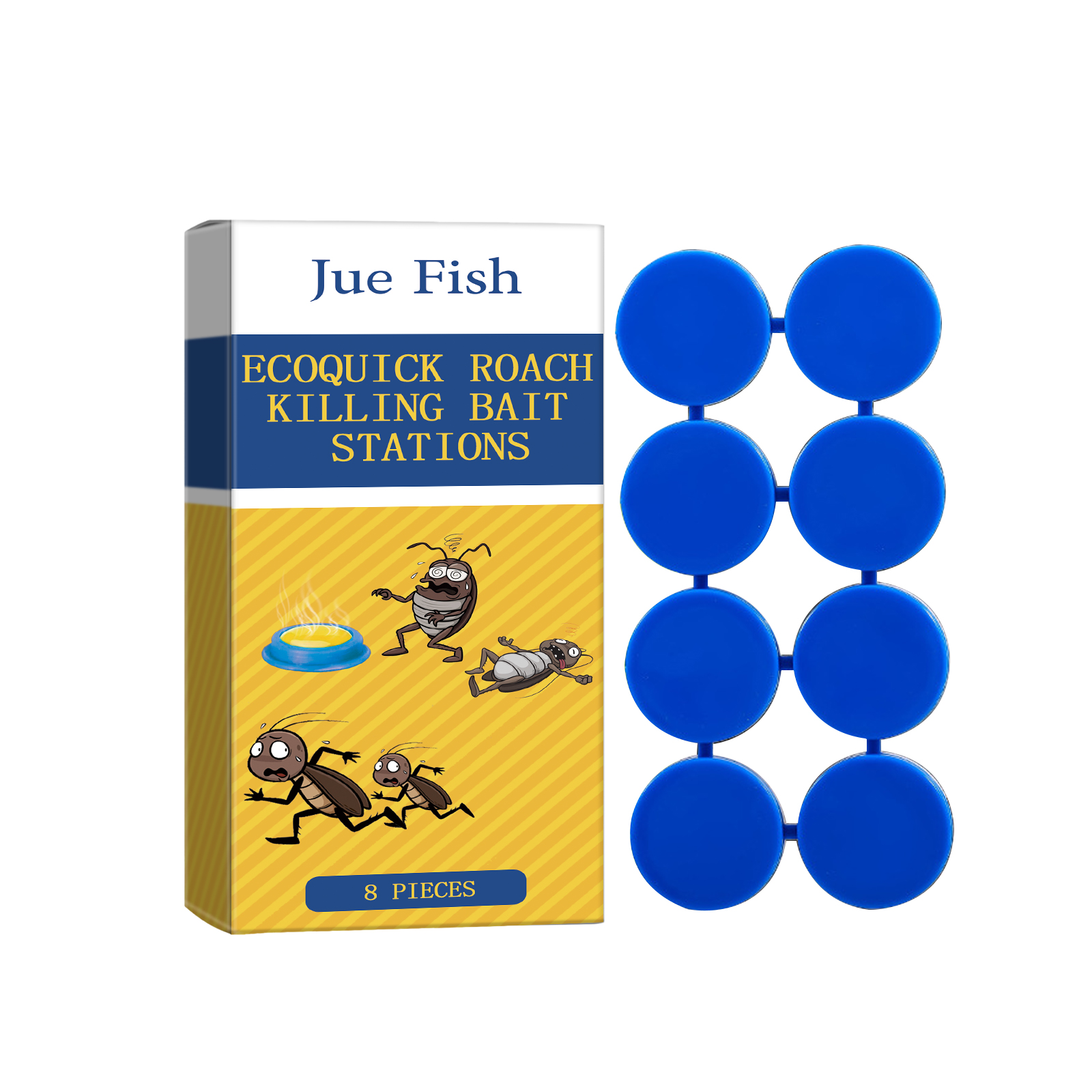 Complete eight-piece cockroach bait station set