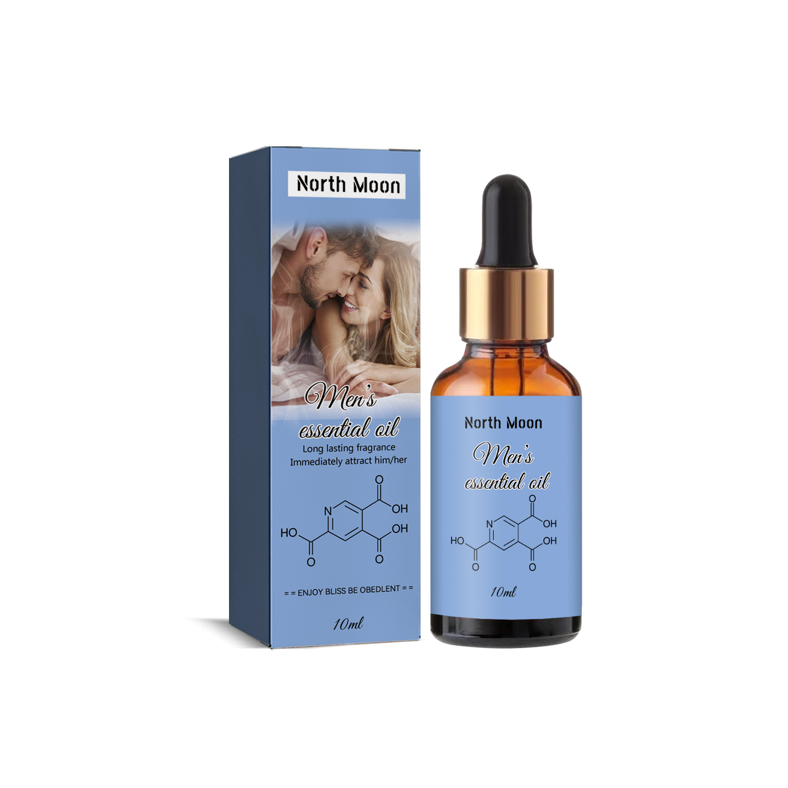 North Moon dropper bottle with coordinated blue box