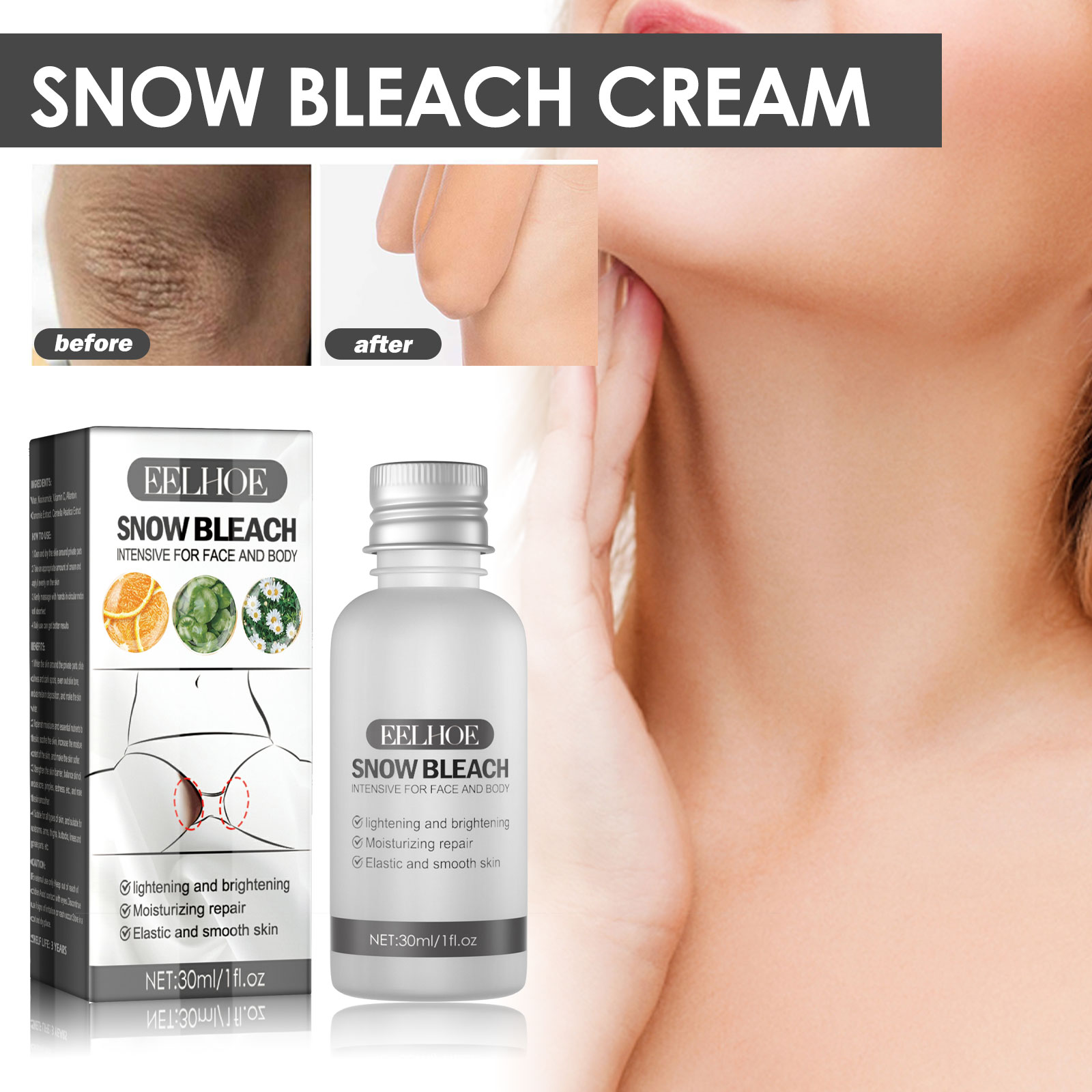 Snow Bleach promotional graphic for uneven-looking areas