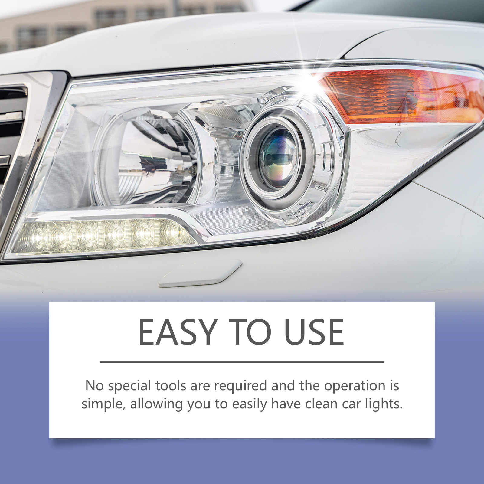 Bright headlight with easy-use product claim