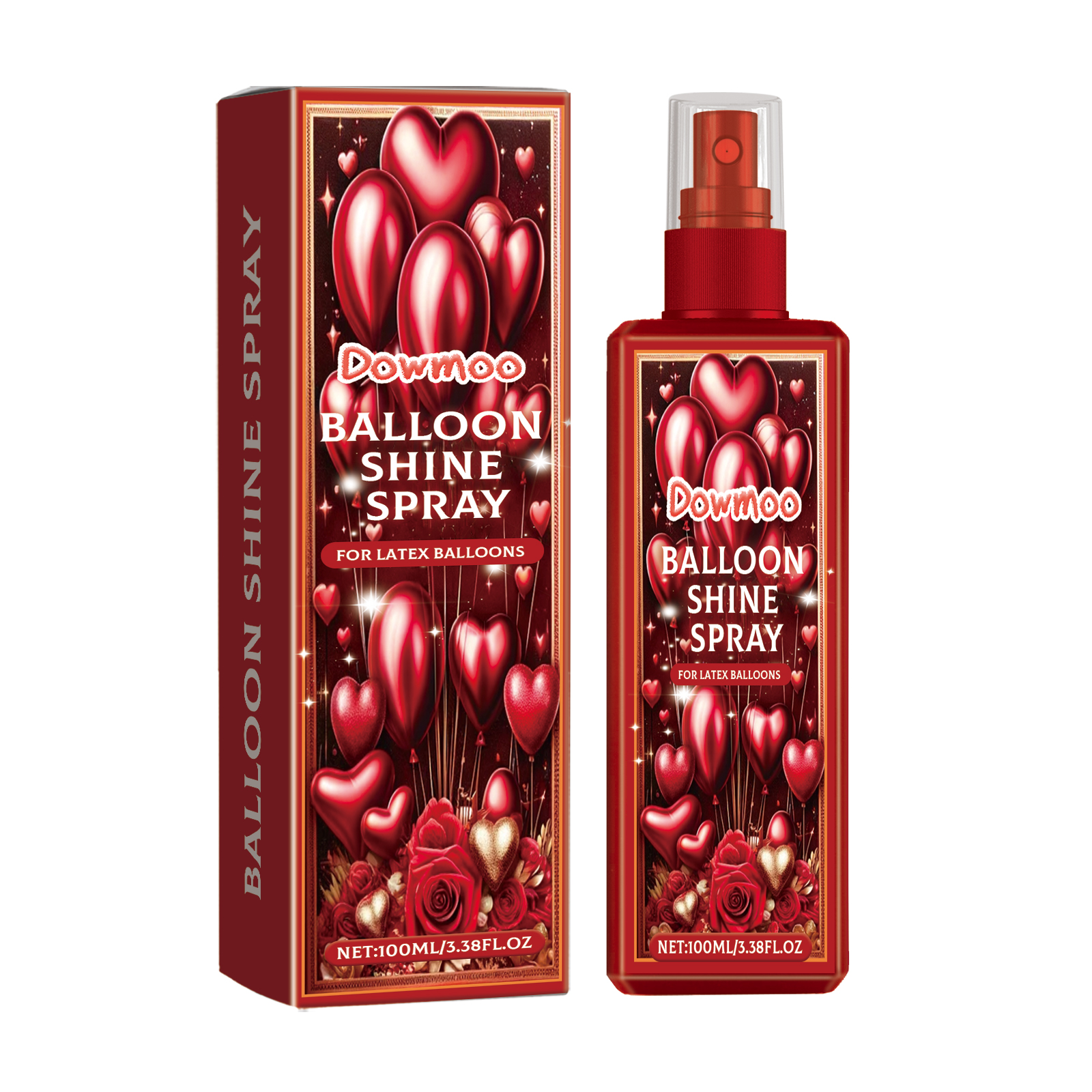 Balloon shine spray carton for latex balloon care
