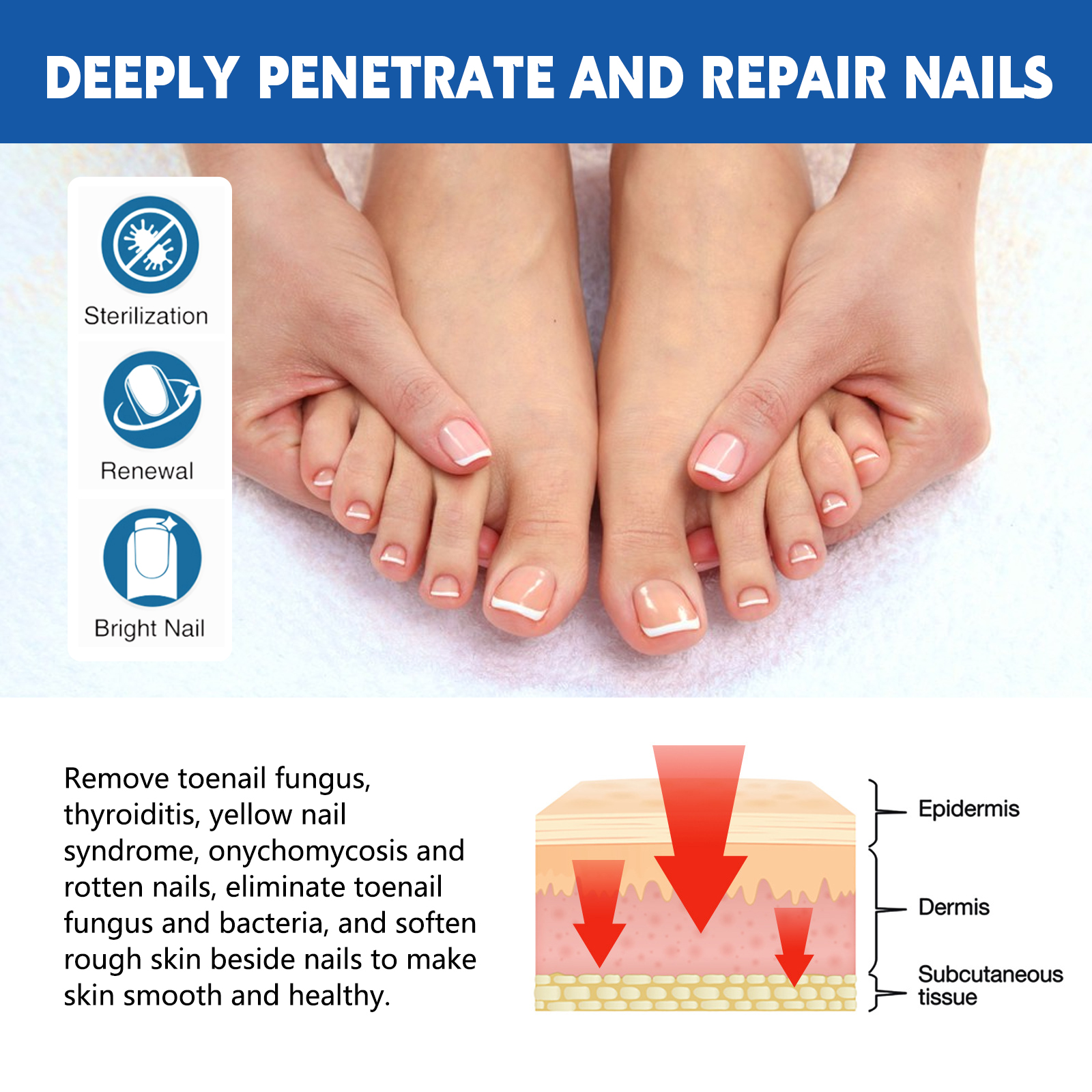 Illustrated nail patch application and care diagram
