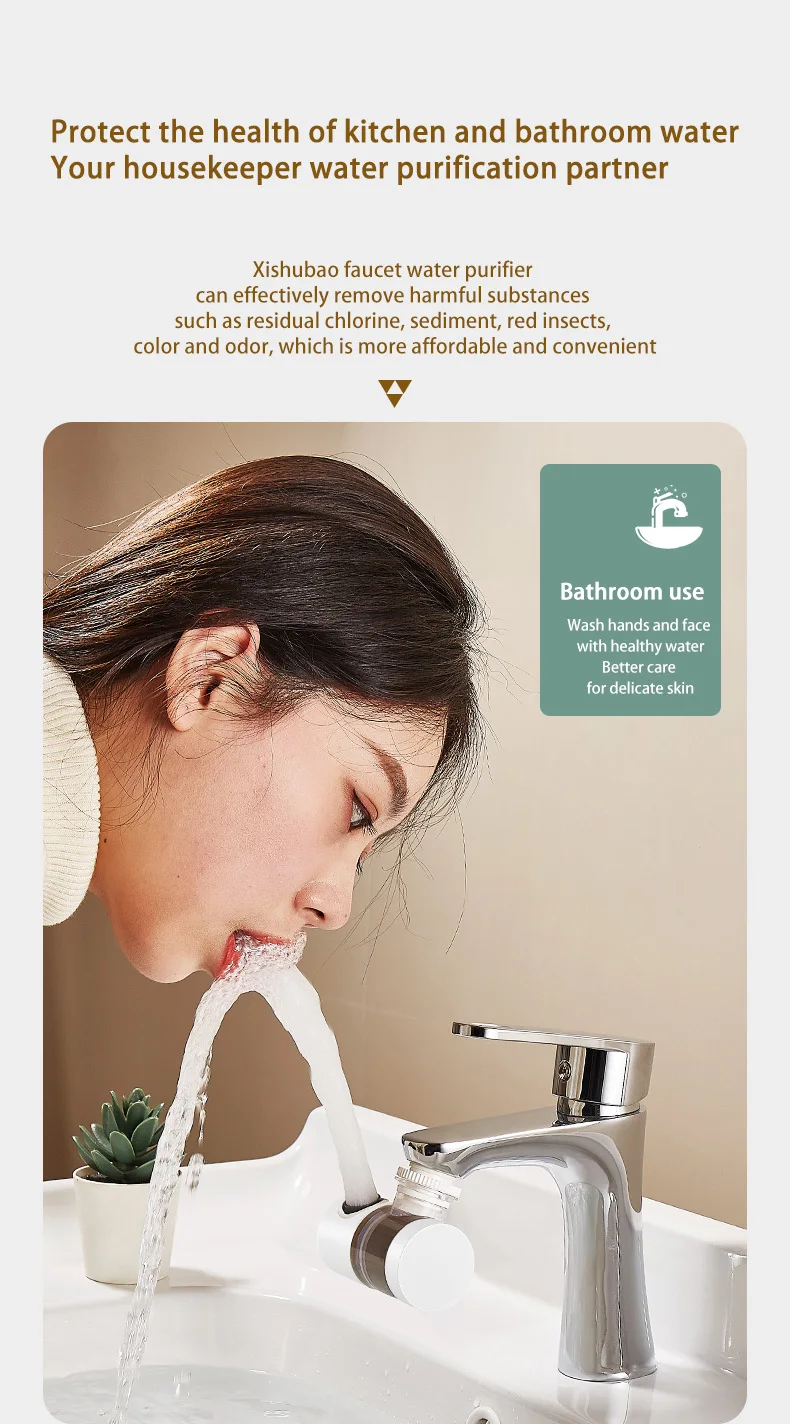 316 Stainless Steel Filter Faucet 360 Degree Household Filtration Tap Faucet Water Filter Purifier