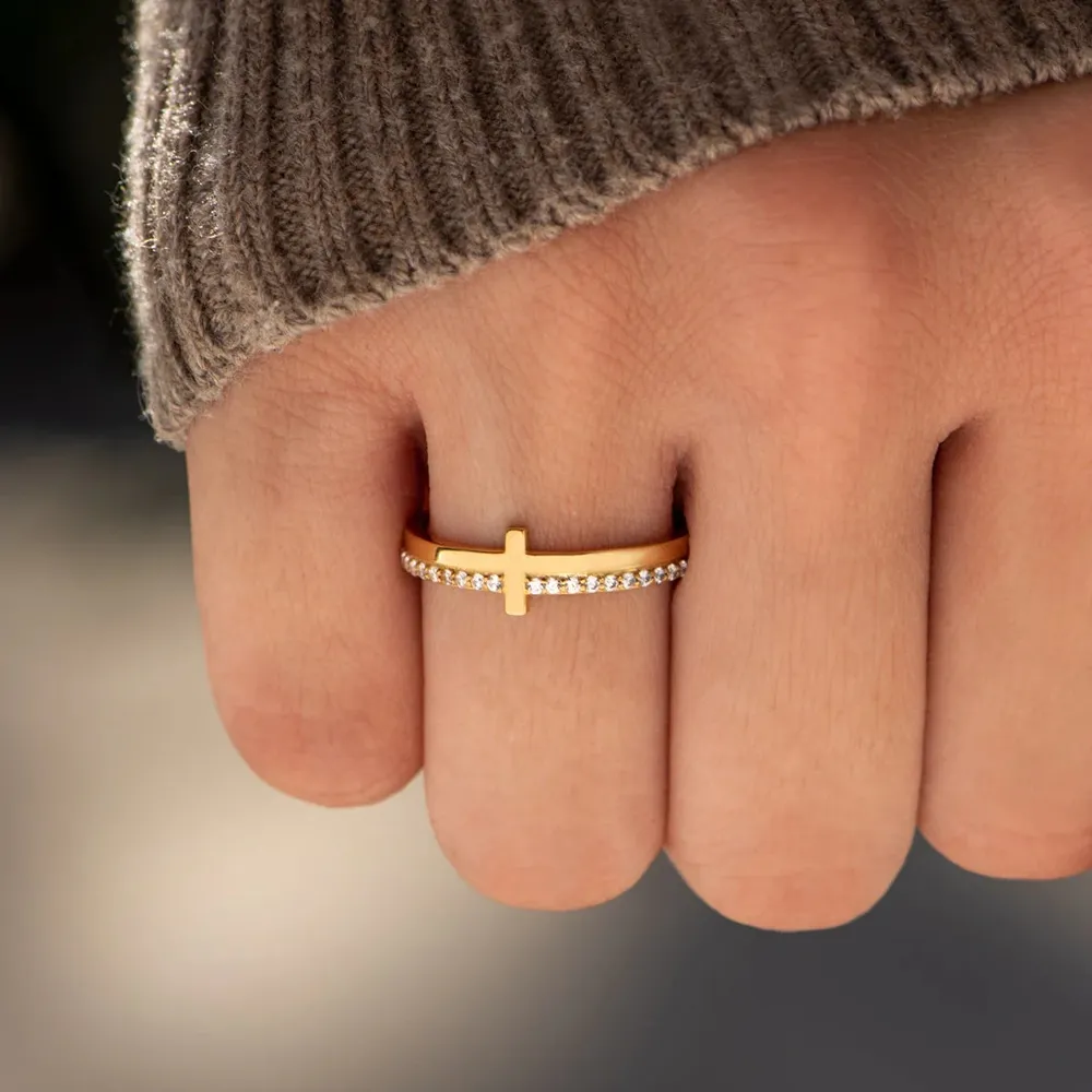 925 Sterling Silver Cross Ring