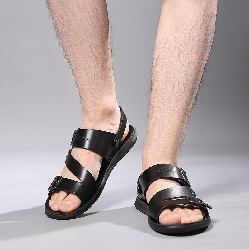 sandals for men beach shoes for men cool slippers for men one shoe dual-use men's sandals image 5