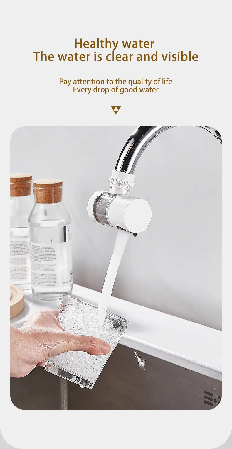 316 Stainless Steel Filter Faucet 360 Degree Household Filtration Tap Faucet Water Filter Purifier