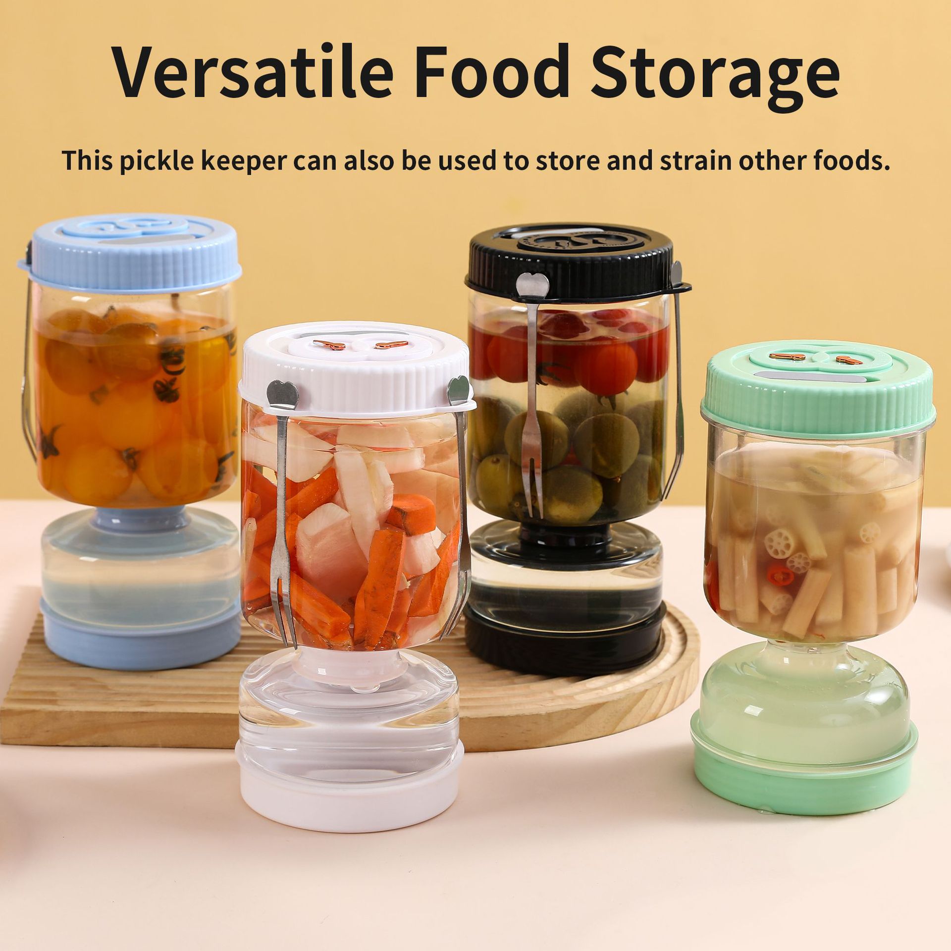 Circular Fifth Generation Dry-Wet Separation Pickle Jar: Sand Timer Glass Container