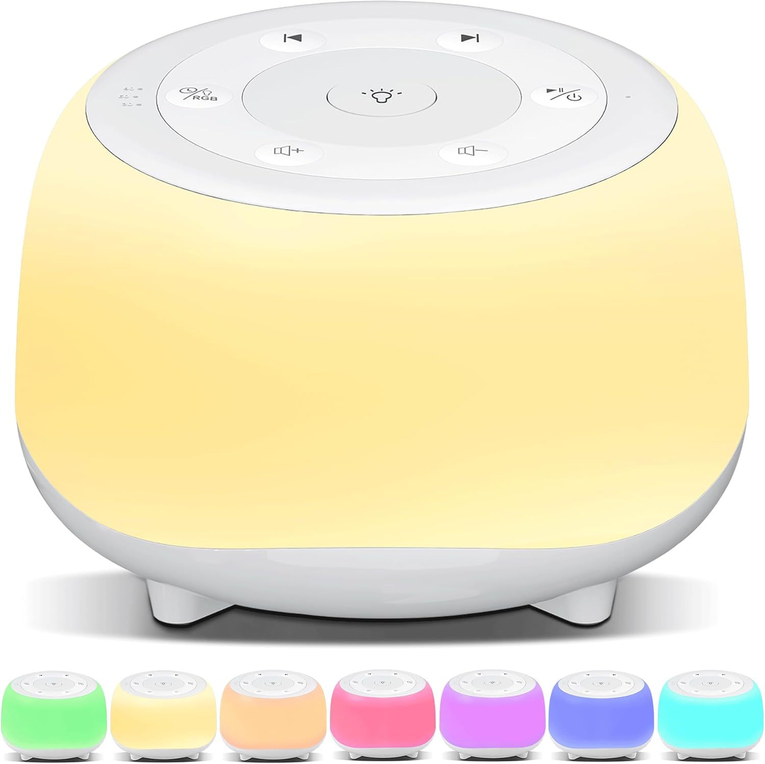 Portable Sound Machine with White Noise, Night Light, and Speaker for Baby's Soothing Sleep and