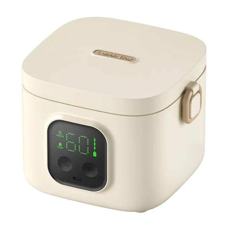 Portable Wireless Water-Free Heating Lunch Box Small Capacity for Baby Camping Trips LCD Display