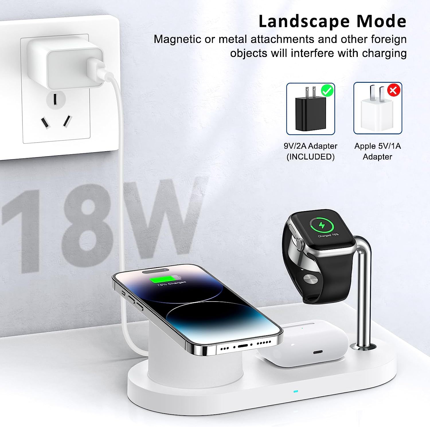 MagSafe magnetic suction three-in-one suitable for Apple mobile phone 15w wirele - 第 7/7 張圖片