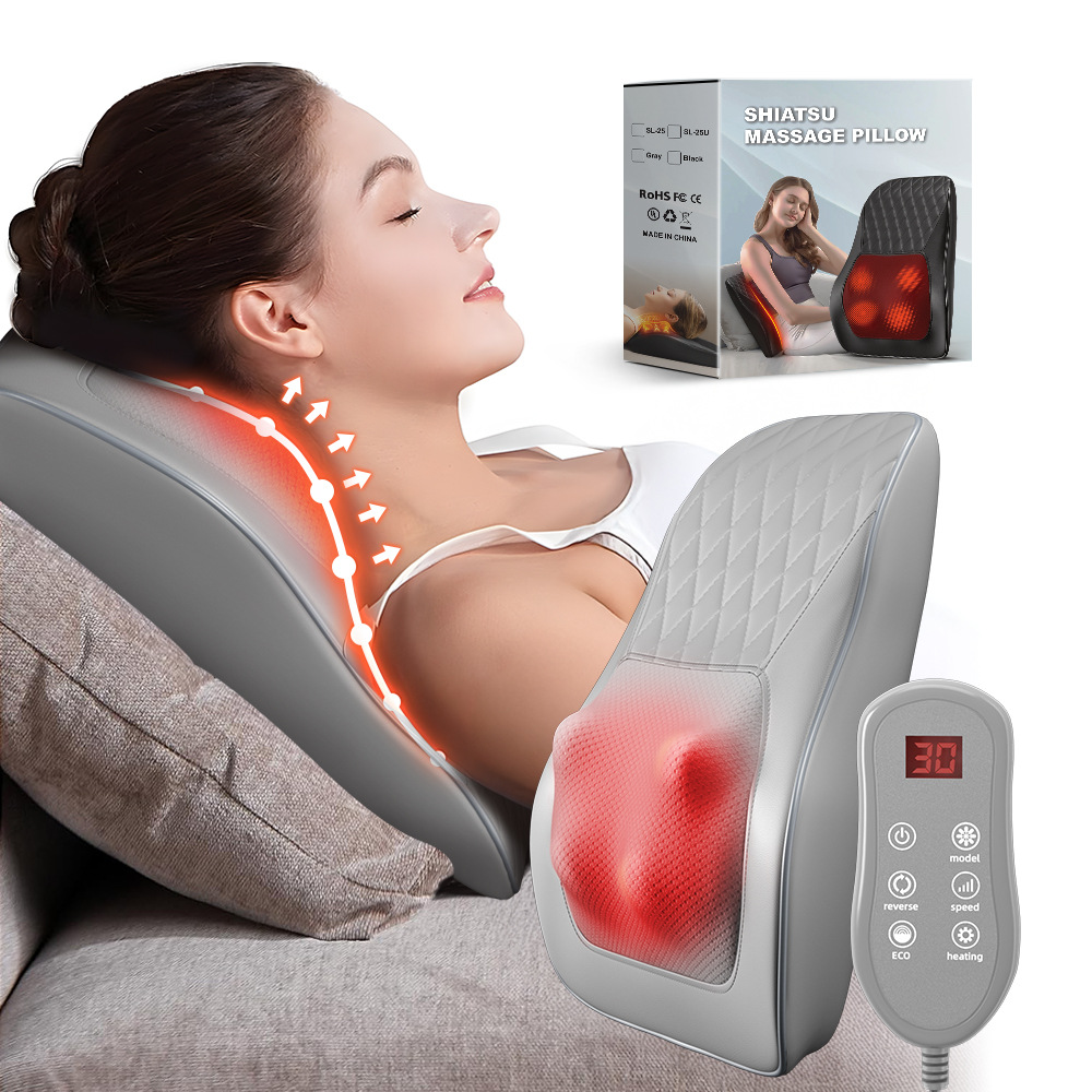 Home Use Multi-Function Massage Pillow for Neck, Shoulder, Waist, and Back with Electric Massager