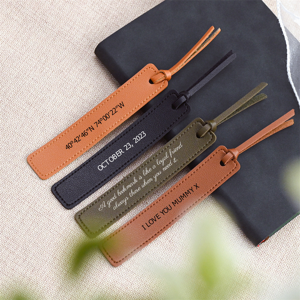 Creative leather gift bookmark personalized leather reading book pagination clip student book marker