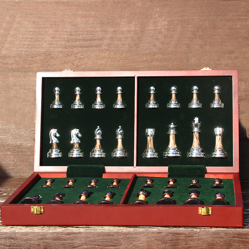 International Chess Metal Acrylic Imitation Jade Set Gift Chess Board Table Western Pieces