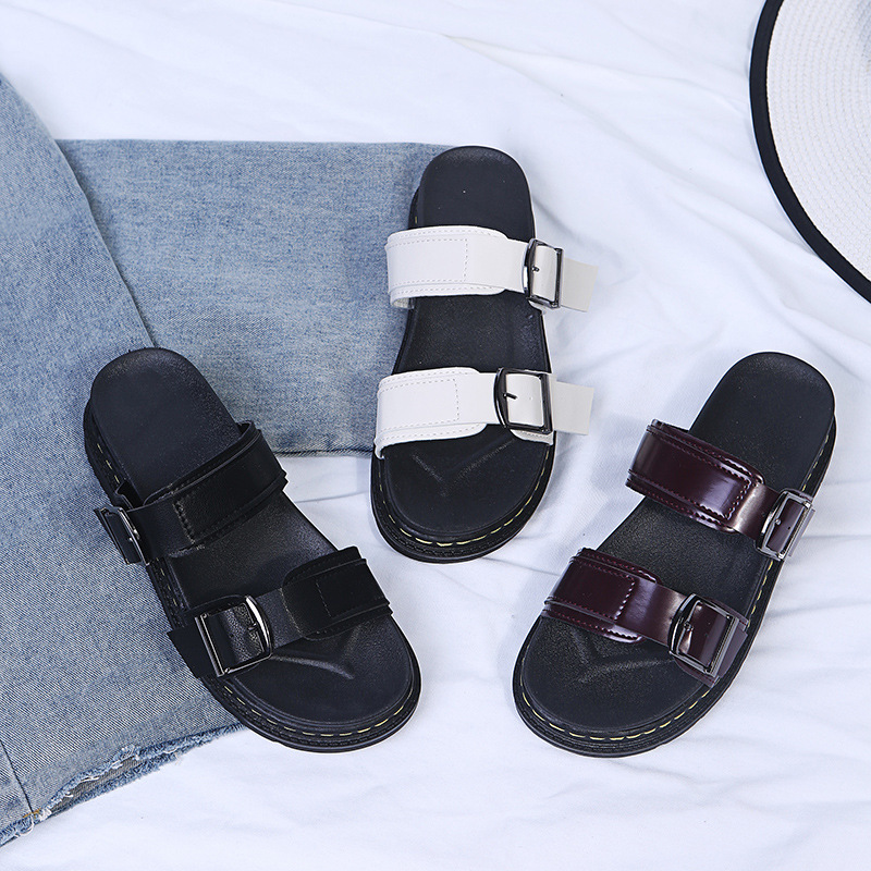 Thick soled sandals with belt buckle casual beach one line cool mop image 8