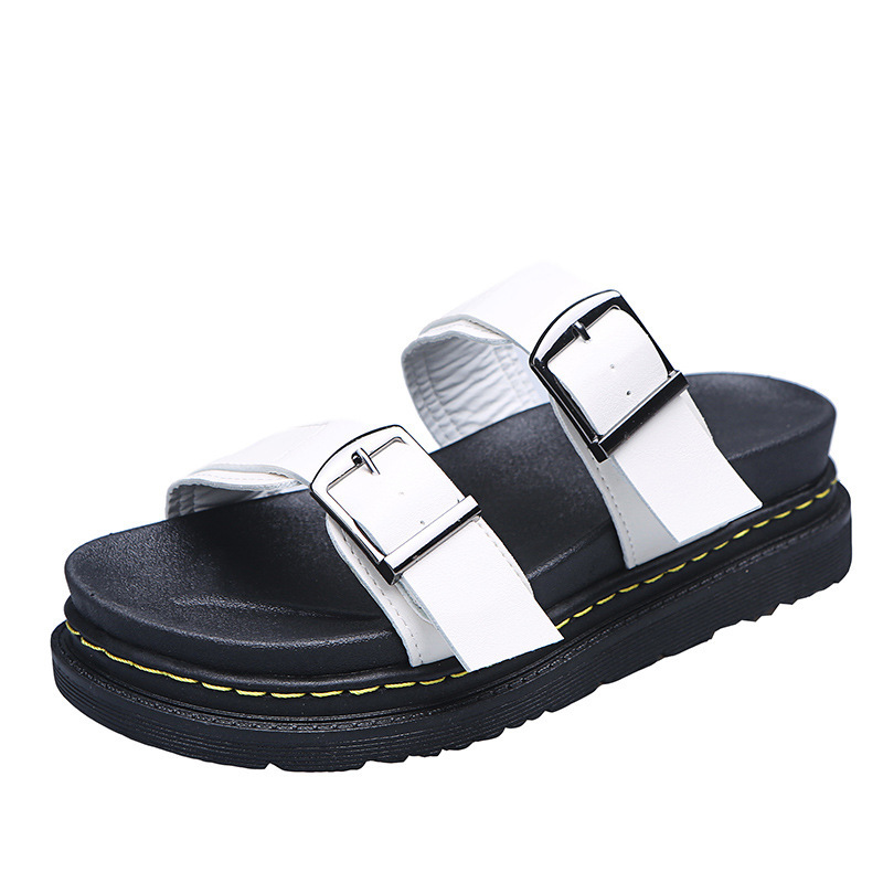 Thick soled sandals with belt buckle casual beach one line cool mop image 4
