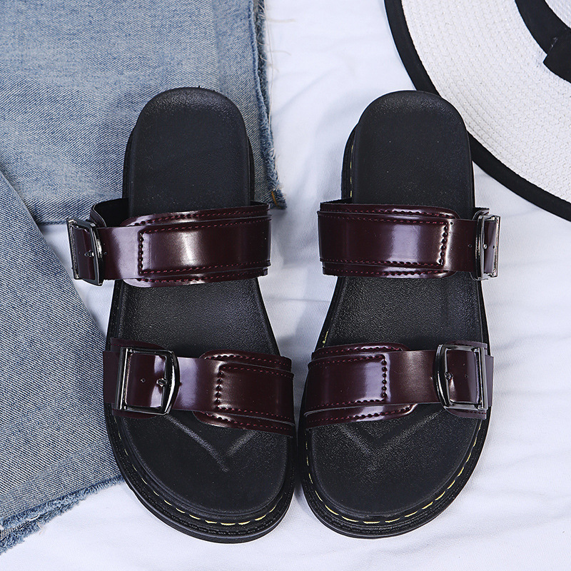 Thick soled sandals with belt buckle casual beach one line cool mop image 7