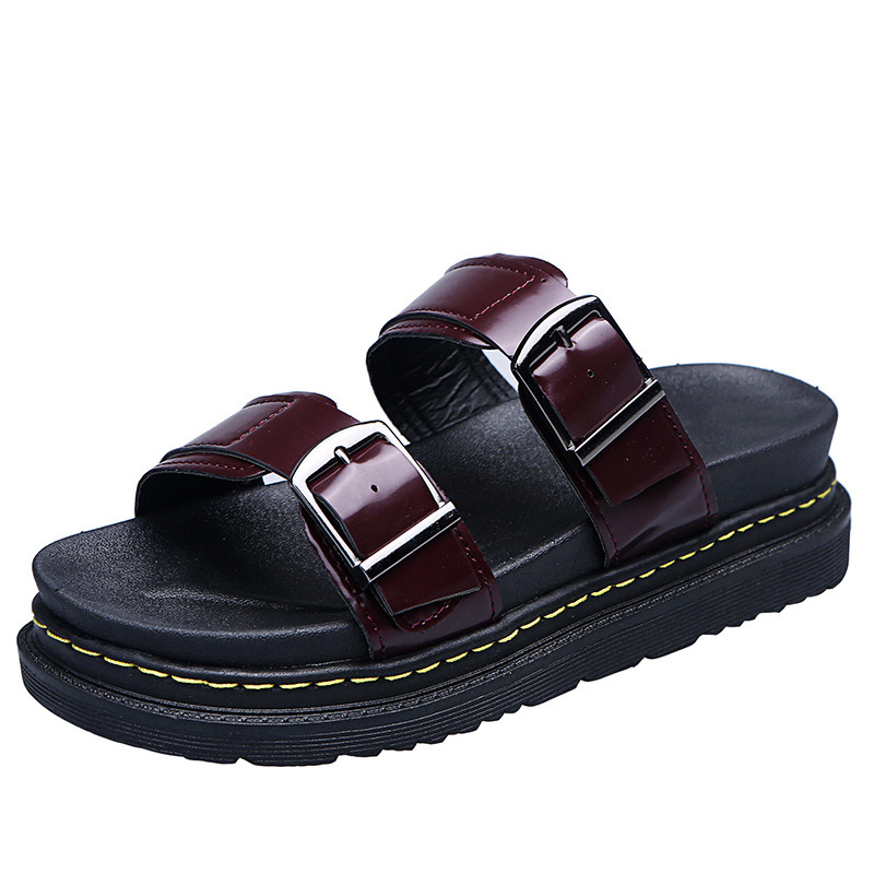 Thick soled sandals with belt buckle casual beach one line cool mop image 2