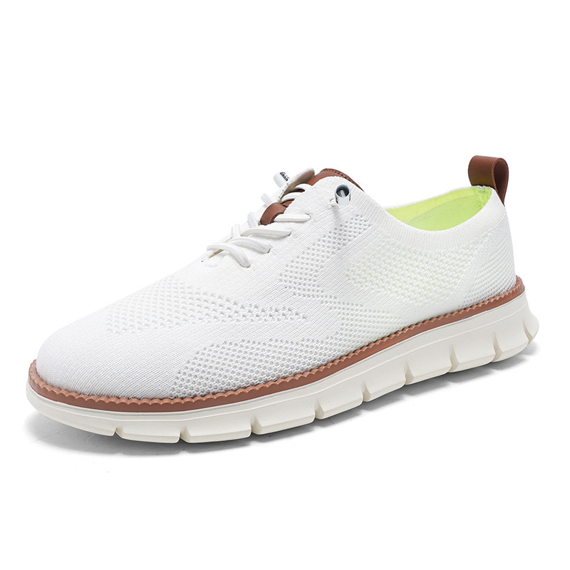 Lightweight lace up casual men's shoes breathable fly woven men's size image 18