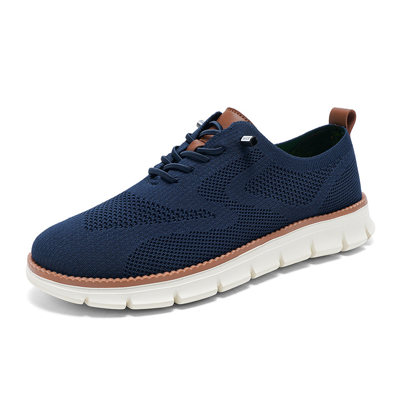 Lightweight lace up casual men's shoes breathable fly woven men's size image 21