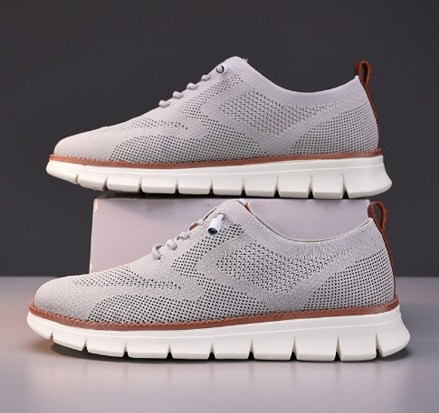 Lightweight lace up casual men's shoes breathable fly woven men's size image 20