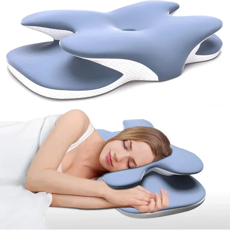 Ice Silk Pillowcase Ergonomic Cervical Pillow Memory Foam Pillow Neck Pain Relief Comes Adjustable