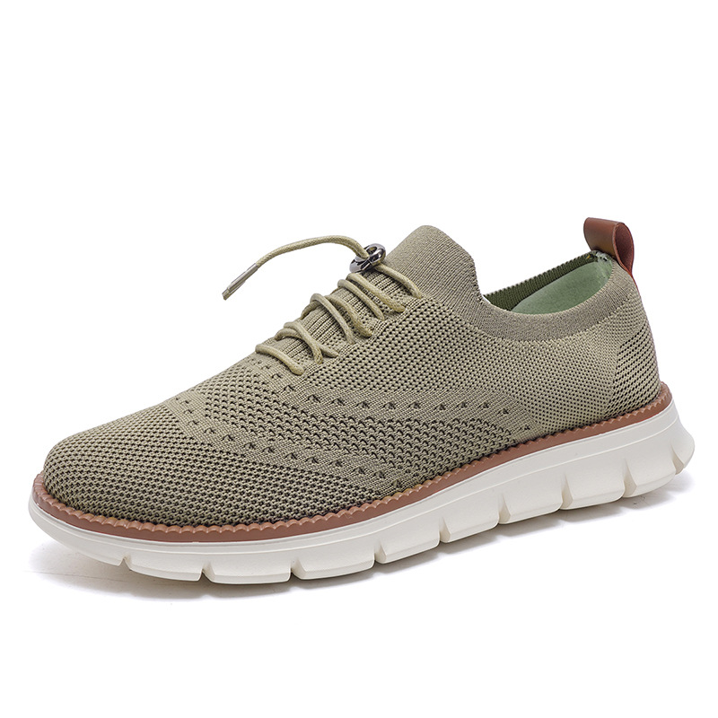 Lightweight lace up casual men's shoes breathable fly woven men's size image 10