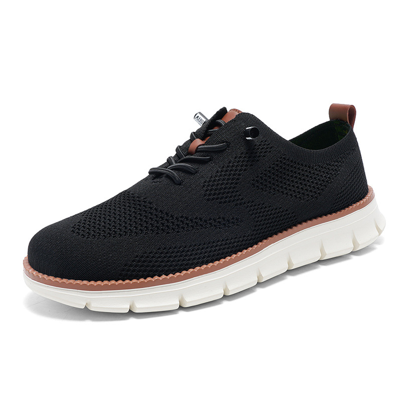 Lightweight lace up casual men's shoes breathable fly woven men's size image 22