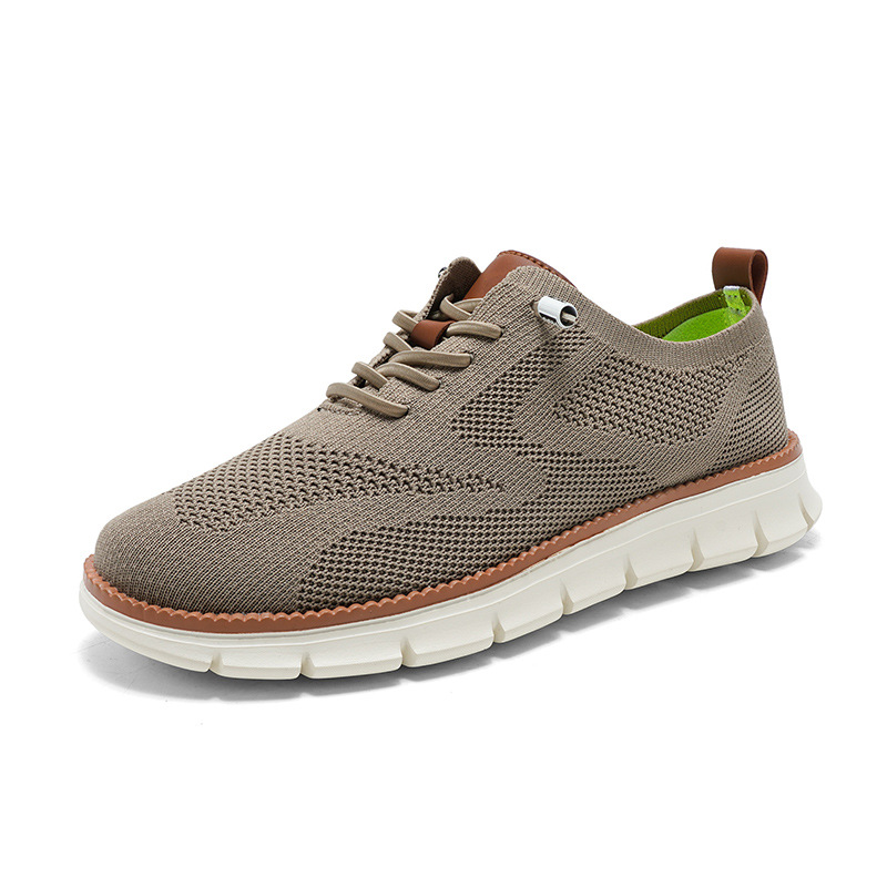 Lightweight lace up casual men's shoes breathable fly woven men's size image 19