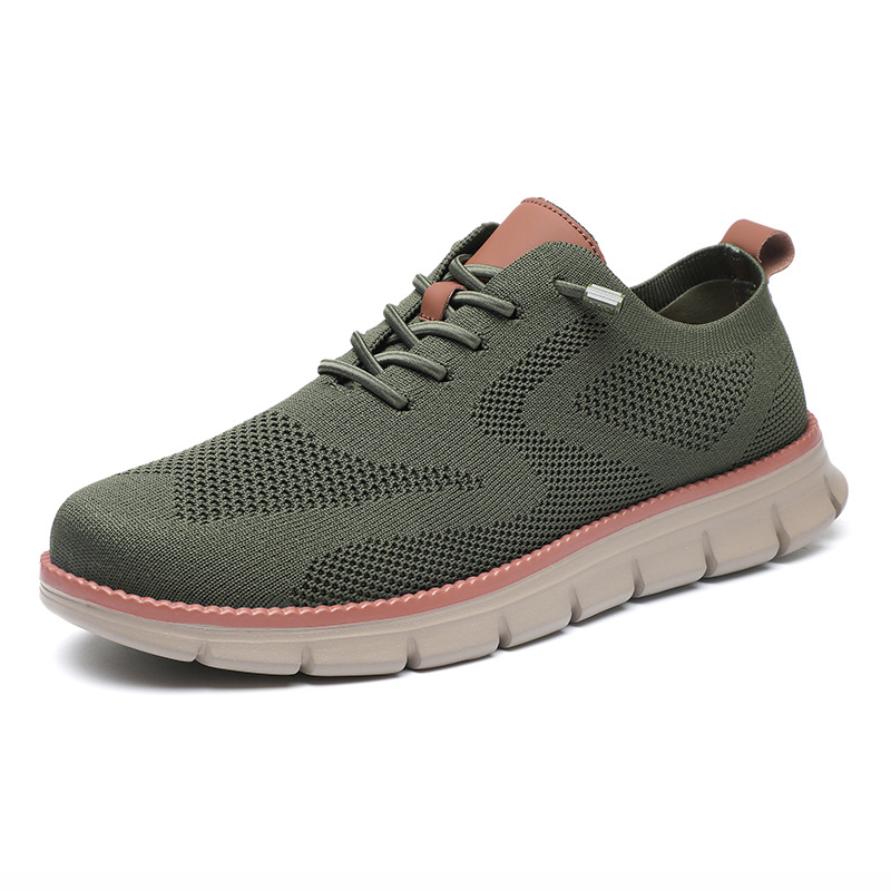 Lightweight lace up casual men's shoes breathable fly woven men's size image 16