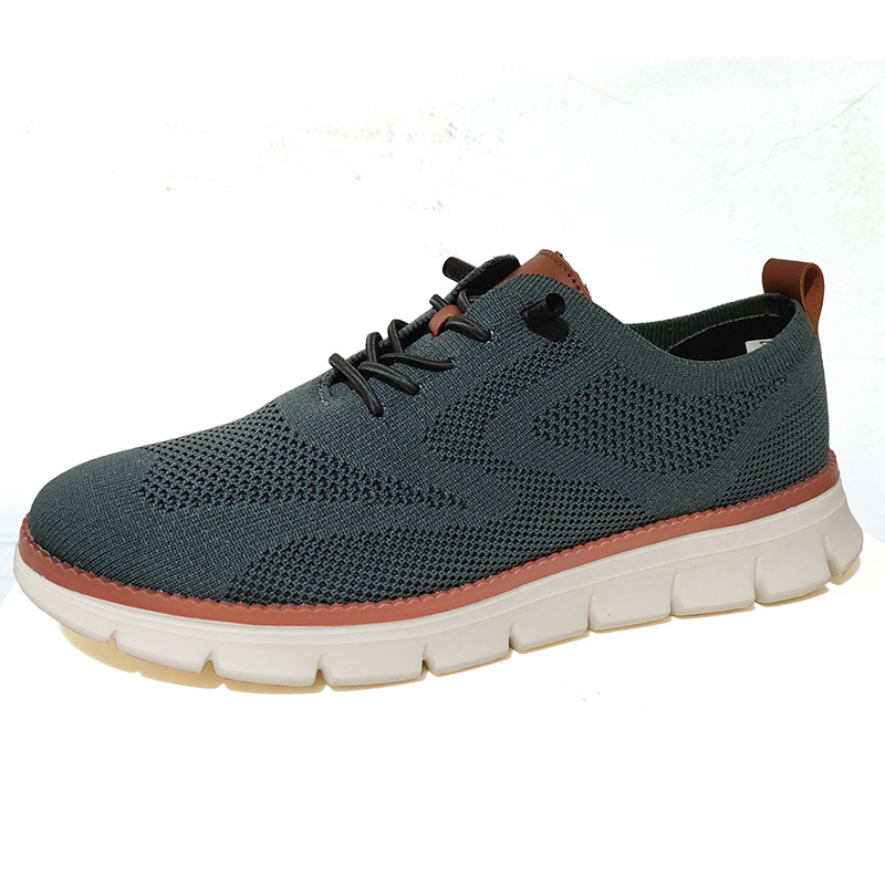Lightweight lace up casual men's shoes breathable fly woven men's size image 17