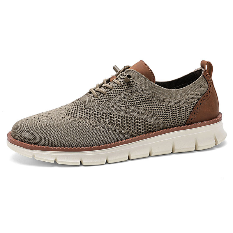 Lightweight lace up casual men's shoes breathable fly woven men's size image 11