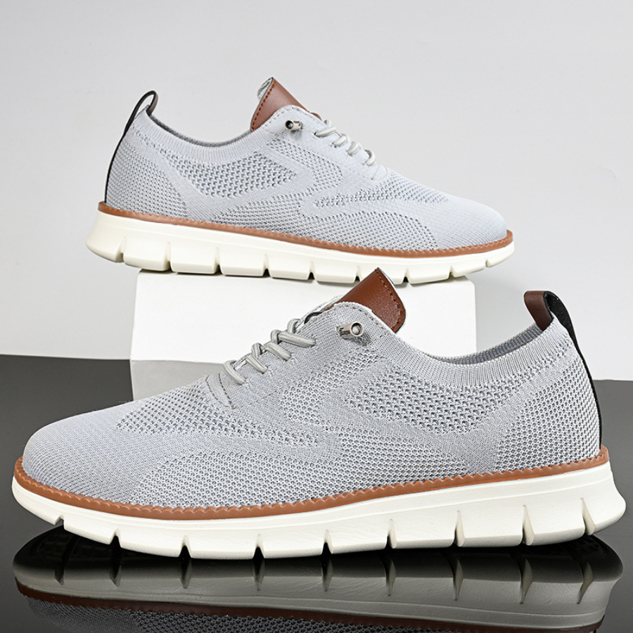 Lightweight lace up casual men's shoes breathable fly woven men's size image 14