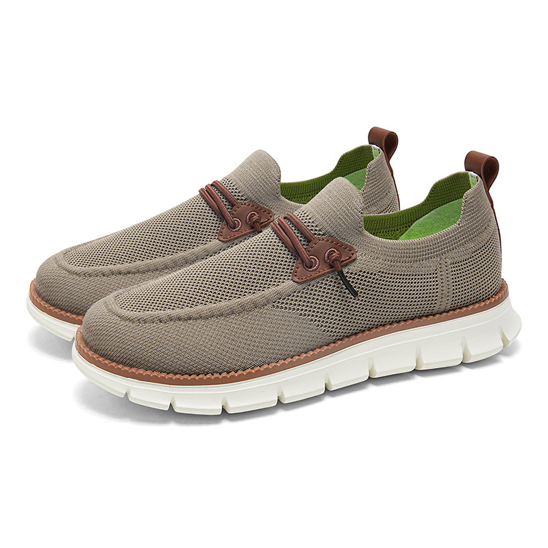 Lightweight lace up casual men's shoes breathable fly woven men's size image 6