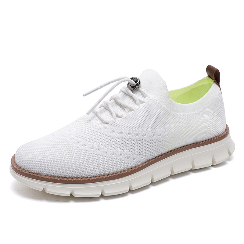 Lightweight lace up casual men's shoes breathable fly woven men's size image 7