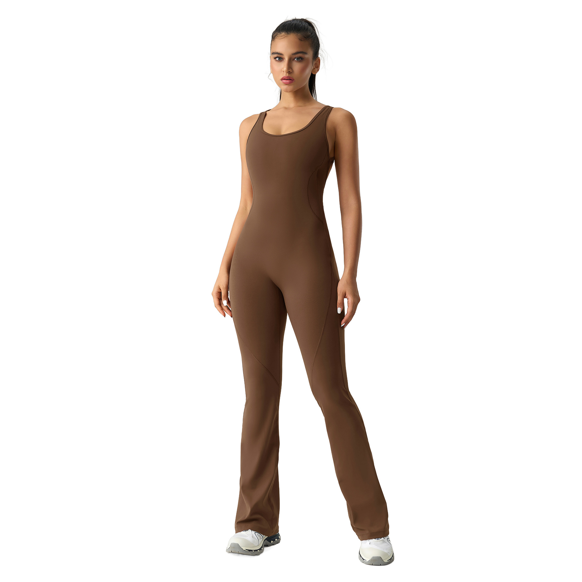 Horn yoga jumpsuit beautiful back elastic body shaping fitness suit tight fitting vest sportswear