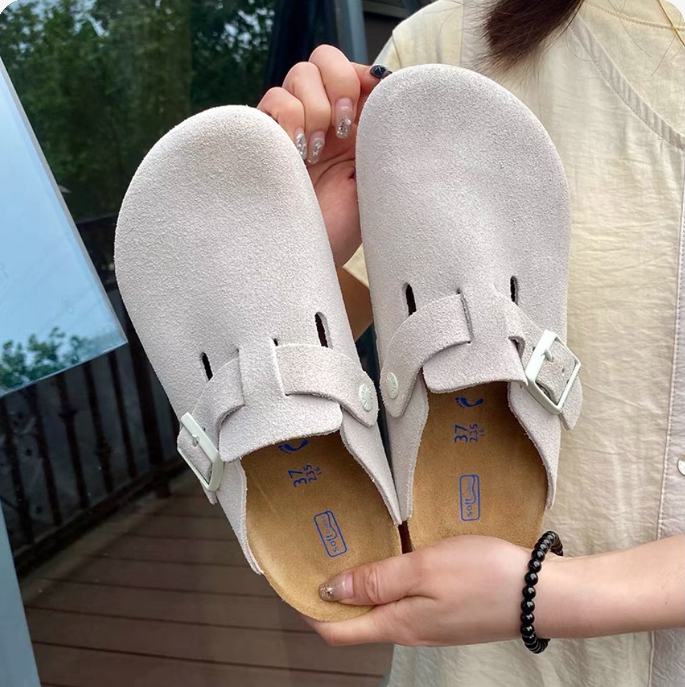 Genuine Leather Round Toe Hidden Heel Closed-Toe Sandals for Women Autumn and Winter Outdoor Wear BK Shoes image 4