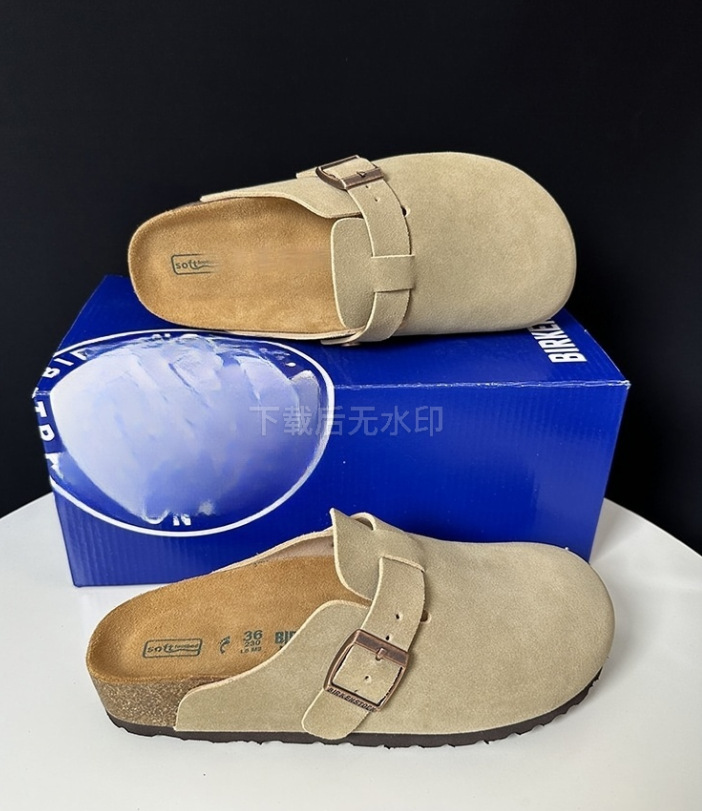 Genuine Leather Round Toe Hidden Heel Closed-Toe Sandals for Women Autumn and Winter Outdoor Wear BK Shoes image 13
