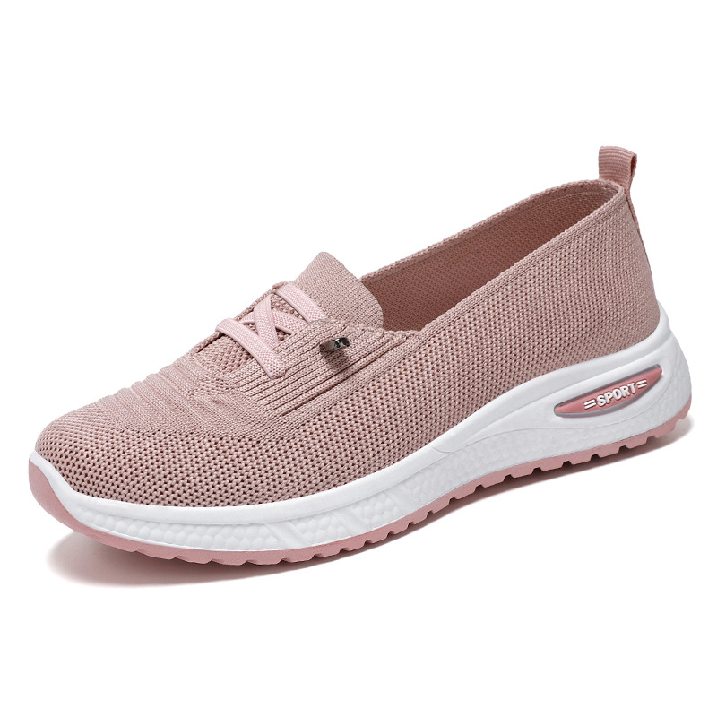 Summer flat bottomed shallow mouth walking shoes fly woven breathable lazy shoes one foot sole shoes image 3