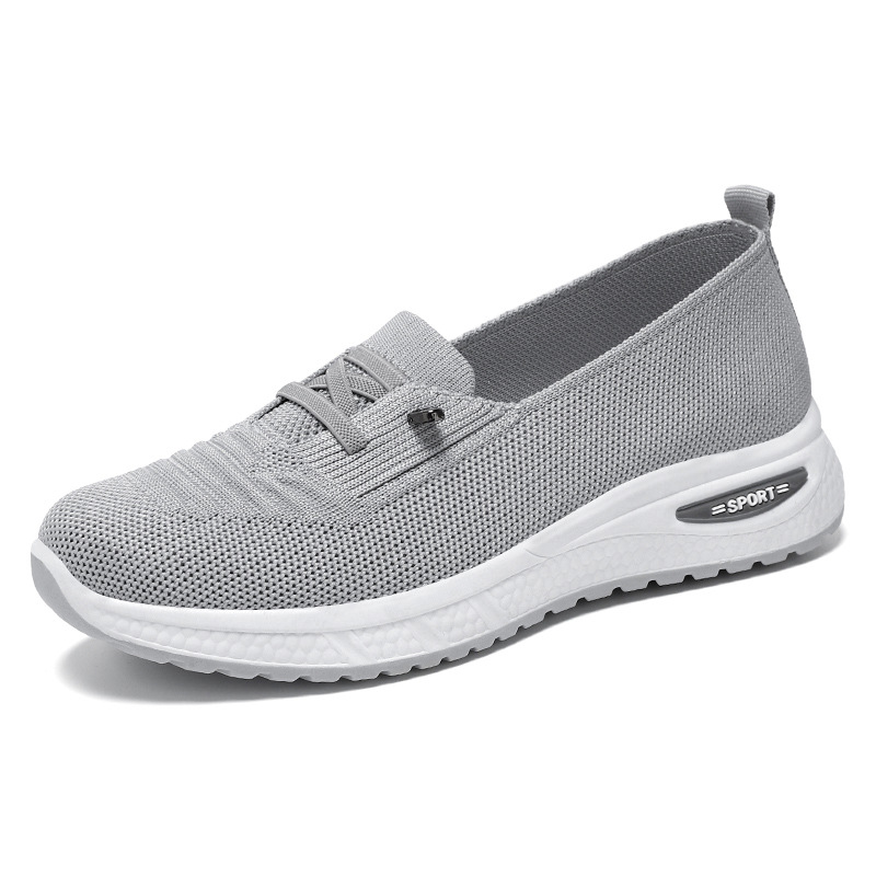 Summer flat bottomed shallow mouth walking shoes fly woven breathable lazy shoes one foot sole shoes image 5