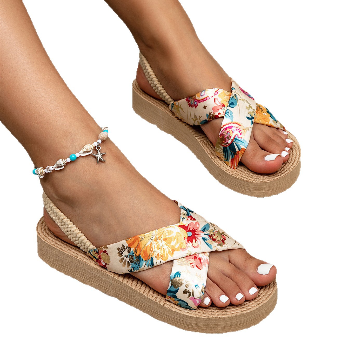 Cross-border European and American Style Women's Sandals Fashionable Outdoor Wear Small Size Height-increasing Flat Heel Thick Sole Sandals Summer image 6