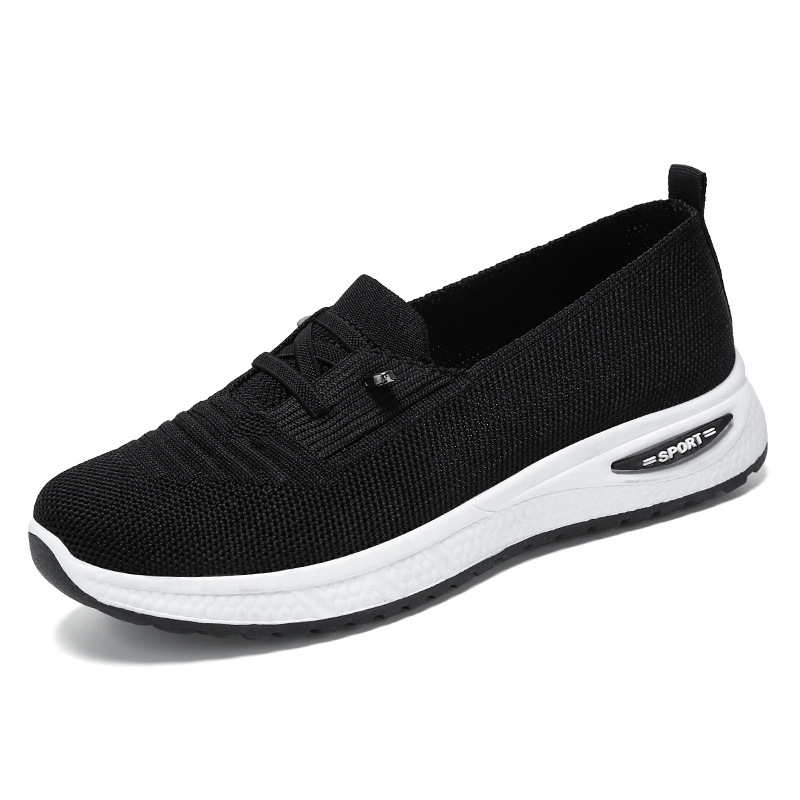 Summer flat bottomed shallow mouth walking shoes fly woven breathable lazy shoes one foot sole shoes image 4