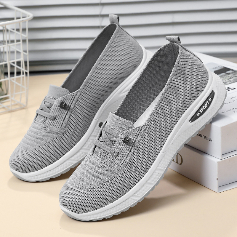 Summer flat bottomed shallow mouth walking shoes fly woven breathable lazy shoes one foot sole shoes image 8