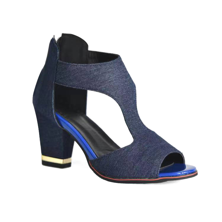 High Heel Women's Summer Chunky Heel Sandals Waterproof Platform Thick Sole Sexy Slimming Back Zipper Hollow Out Ankle Boots image 7