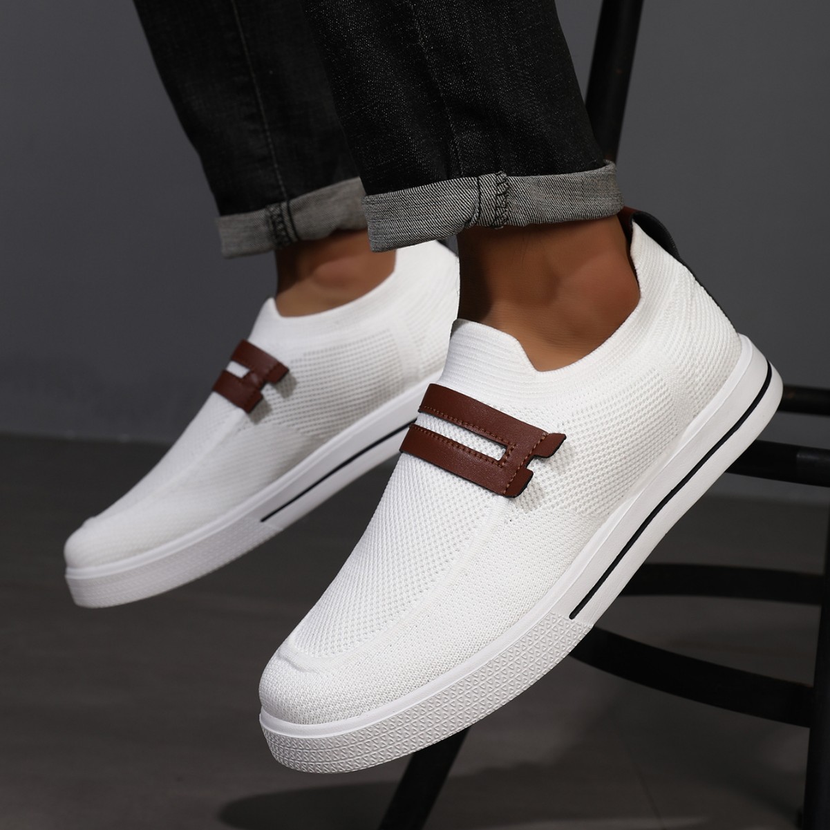 Soft elastic mesh shoes sports shoes lightweight business men's shoes image 6