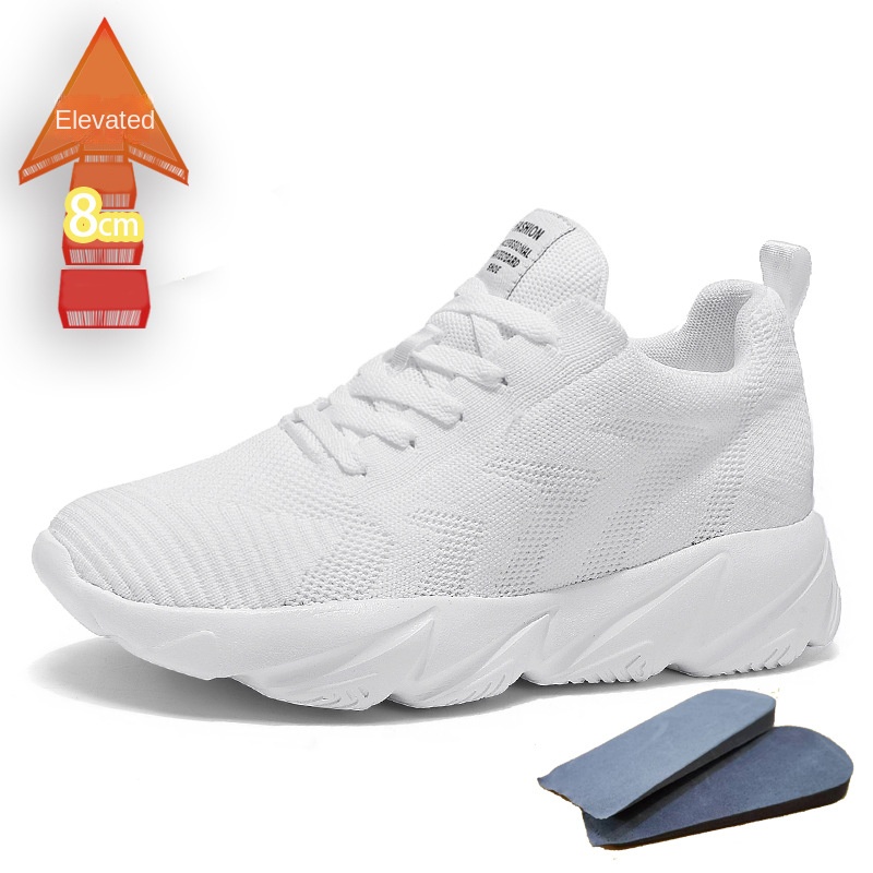 Height-Enhancing 8CM Men's Shoes, Sports Shoes, Spring and Summer Mesh Casual Shoes, Trendy Shoes, Soft Sole Travel Shoes, Student Running Shoes for Men image 4