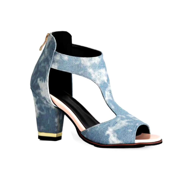 High Heel Women's Summer Chunky Heel Sandals Waterproof Platform Thick Sole Sexy Slimming Back Zipper Hollow Out Ankle Boots image 6