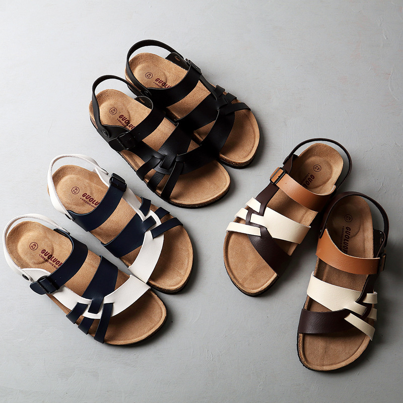 Cork Sandals Men Hollow Two-Way Men Summer Flat Sandals Beach Shoes image 8